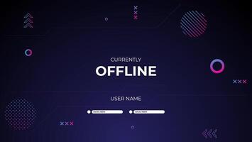 gaming offline streaming banner background design with blue and pink gradient geometric composition vector