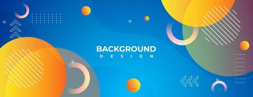 blue yellow abstract geometric background with fluid shapes. great for banner, poster, web, presentation, etc. vector