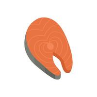 a piece of salmon on a white background vector