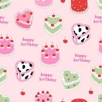 happy birthday cake Y2k style wallpaper vector