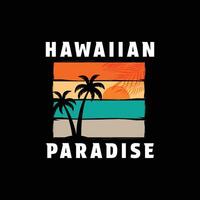 summer holiday hawaiian paradise logo design vintage retro style vector