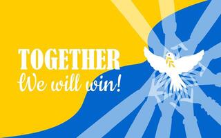 Together we will win. The hands of people of multi-ethnic and other communities are fighting for peace and equality. vector