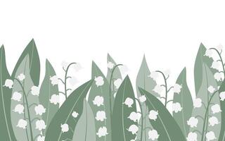 Spring flowers of lilies of the valley on a white background vector