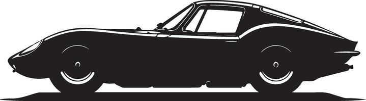 Classic Car silhouette sports car, black color silhouette vector