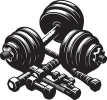 Dumbbell , Workout Silhouette , black color silhouette vector