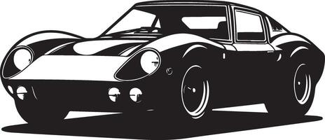 Classic Car silhouette sports car, black color silhouette vector