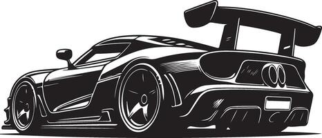 stylized simple drawing sport super car coupe side view, silhouette vector