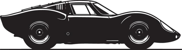 Classic Car silhouette sports car, black color silhouette vector