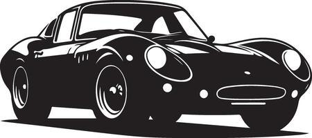 Classic Car silhouette sports car, black color silhouette vector