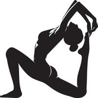 Stretching Exercise Silhouette , black color silhouette vector