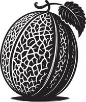 Cantalupo, Fruta silueta, negro color silueta vector