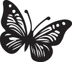 Butterfly line art illustration, butterfly flying on the air silhouette vector