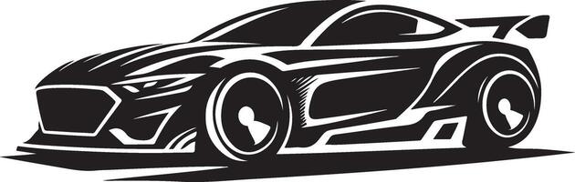 Sport car silhouette side view logo design for automotive, black color silhouette vector