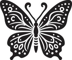 Butterfly icon, black color silhouette vector