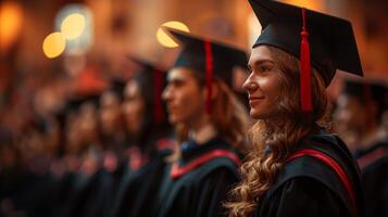 grupo de personas en graduación tapas y vestidos celebrando logro foto