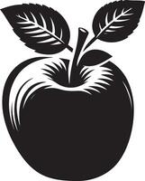 Apple fruit silhouette, black color silhouette vector