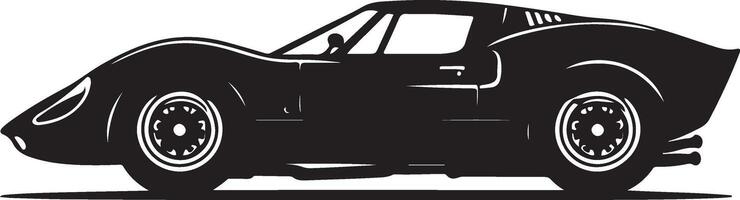 Classic Car silhouette sports car, black color silhouette vector