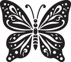 mariposa icono, negro color silueta vector