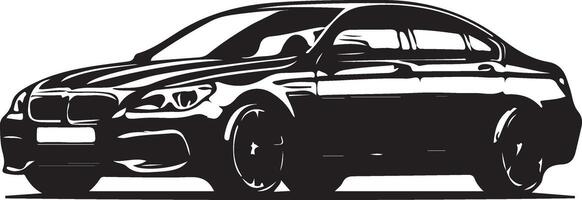 BMW E63 6 series classic executive business sport car, black color silhouette vector