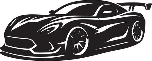 Sport car silhouette side view logo design for automotive, black color silhouette vector