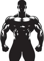 Fitness and Bodybuilder Silhouette, black color silhouette vector