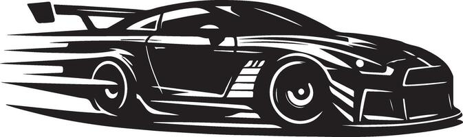 Sport car silhouette side view logo design for automotive, black color silhouette vector