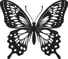 negro y blanco mariposa silueta, negro color silueta vector