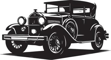 antiguo coche silueta acortar arte, acortar arte, negro color silueta vector