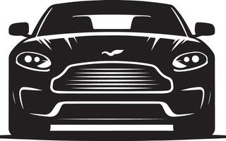 Front car silhouette automotive logo design, black color silhouette vector