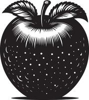 Apple fruit silhouette, black color silhouette vector