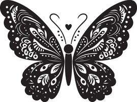 black and white butterfly silhouette, black color silhouette vector