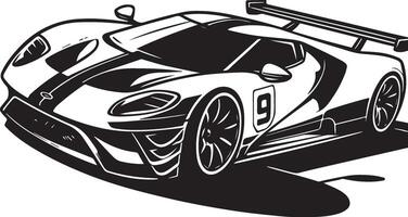 stylized simple drawing sport super car coupe side view, silhouette vector