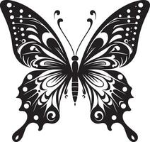 black and white butterfly silhouette, black color silhouette vector