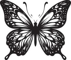black and white butterfly silhouette, black color silhouette vector