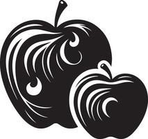 Apple fruit silhouette, black color silhouette vector