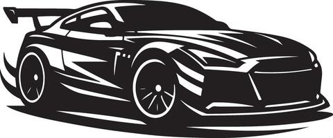 Sport car silhouette side view logo design for automotive, black color silhouette vector