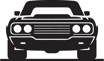 Front car silhouette automotive logo design, black color silhouette vector