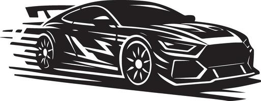 Sport car silhouette side view logo design for automotive, black color silhouette vector