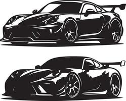 Various Car silhouette illustration, Sport modern car, black color silhouette vector