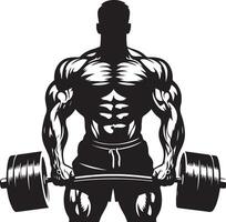 Bodybuilding black color silhouette vector