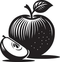 Apple fruit silhouette, black color silhouette vector