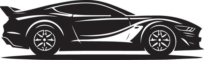 Sport car silhouette side view logo design for automotive, black color silhouette vector