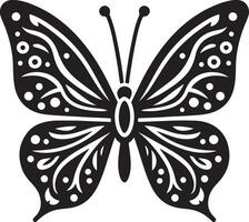 Butterfly icon, black color silhouette vector