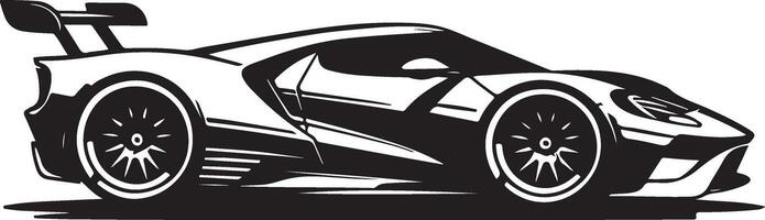 stylized simple drawing sport super car coupe side view, silhouette vector