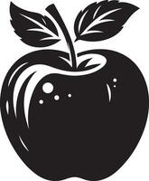 Apple fruit silhouette, black color silhouette vector