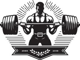 gym fitbarbell with barbell icon, black color silhouette vector