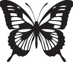 Cute butterfly in doodle style moth, black color silhouette vector