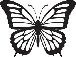 Cute butterfly in doodle style moth, black color silhouette vector