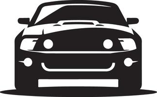 Front car silhouette automotive logo design, black color silhouette vector