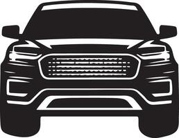 Front car silhouette automotive logo design, black color silhouette vector